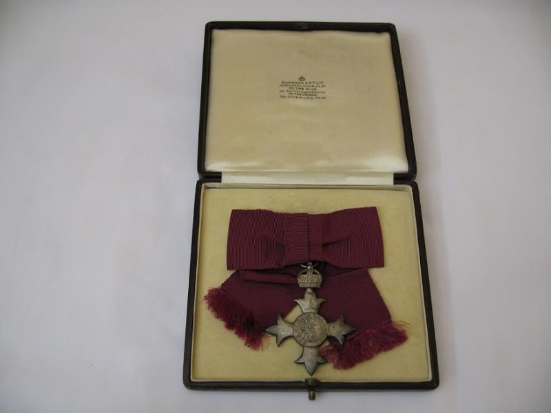 MBE Solid Silver Medal & Presentation Case Garrard of London. 1935