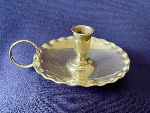 VICTORIAN ENGLISH STERLING SILVER CHAMBER STICK 1892.
