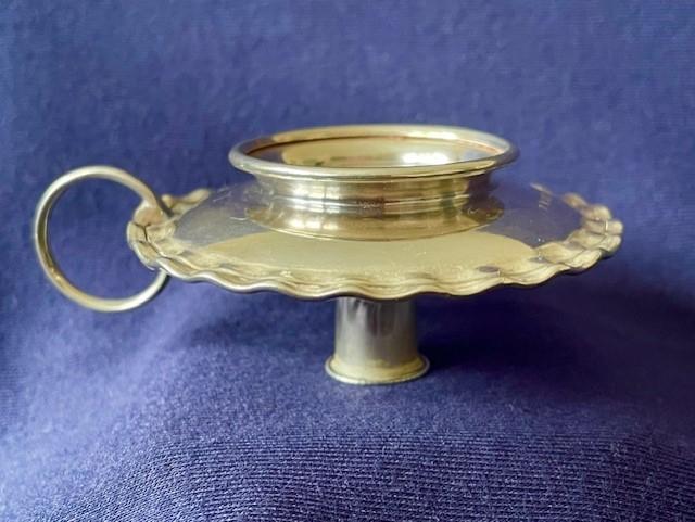 VICTORIAN ENGLISH STERLING SILVER CHAMBER STICK 1892.