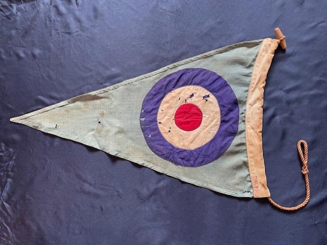 WWII RAF STICHED COTTON SILK PENDENT/FLAG