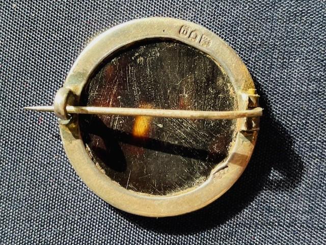 WWI STERLING SILVER/TORTOISE SHELL SWEETHEART BADGE ROYAL ENGINEERS 1915.