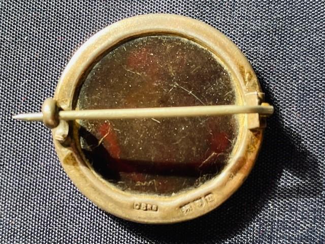 WWI STERLING SILVER/TORTOISE SHELL SWEETHEART BADGE YORKSHIRE 1915.