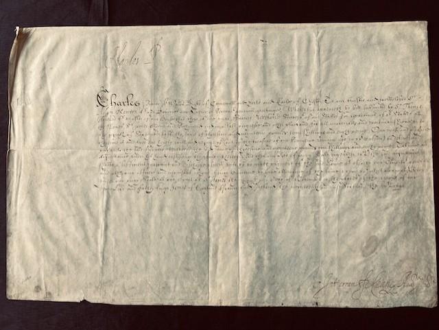 VERY RARE HAND SIGNED KING CHARLES I DATED 1621 WARRANT