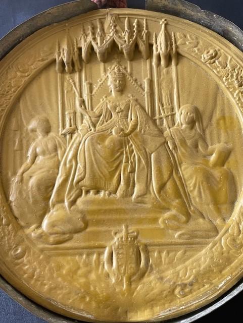 1875 BOXED PATENT DOCUMENT SET WITH QUEEN VICTORIA GREAT WAX SEAL OF THE RELM