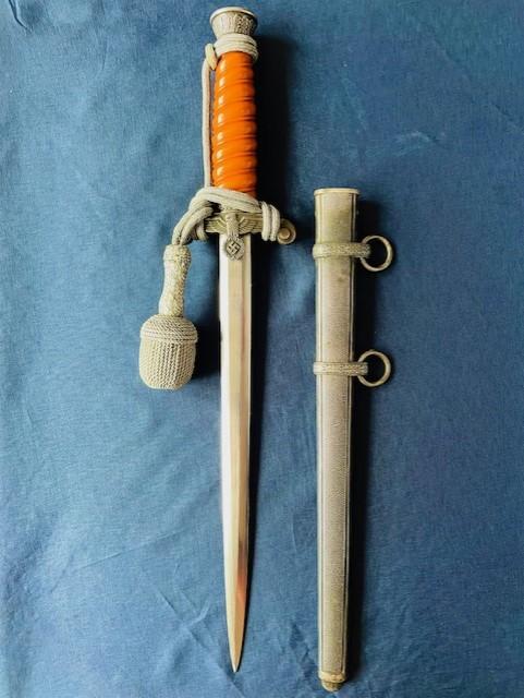 RARE GERMAN WWII ARMY OFFICERS DAGGER WITH SILVER WIRE KNOT BY PUMA SOLINGEN