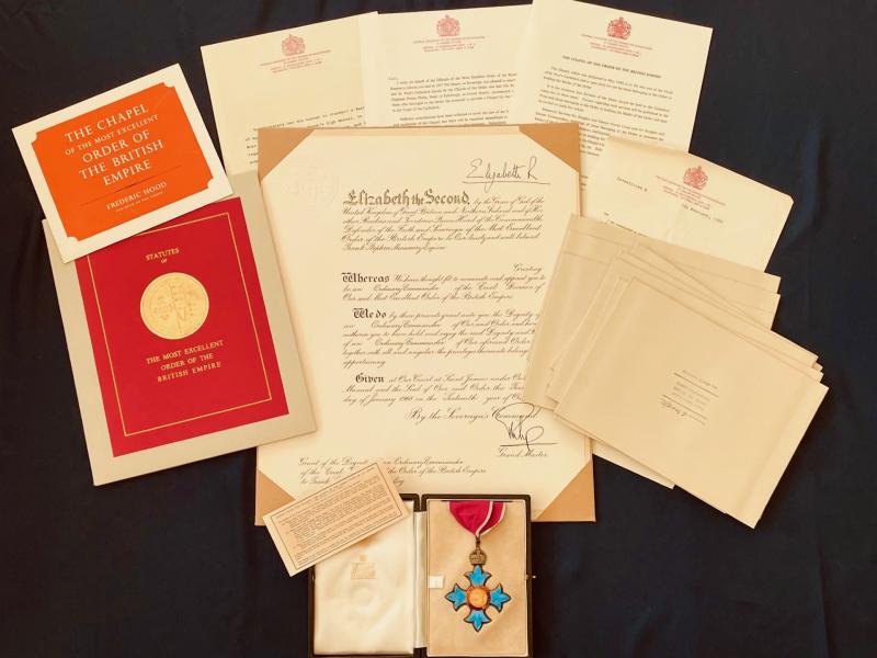 RARE NAMED EIIR CBE GROUPING WITH PHOTOGRAPHS TO FIRE CHIEF LONDON BRIGADE 1968
