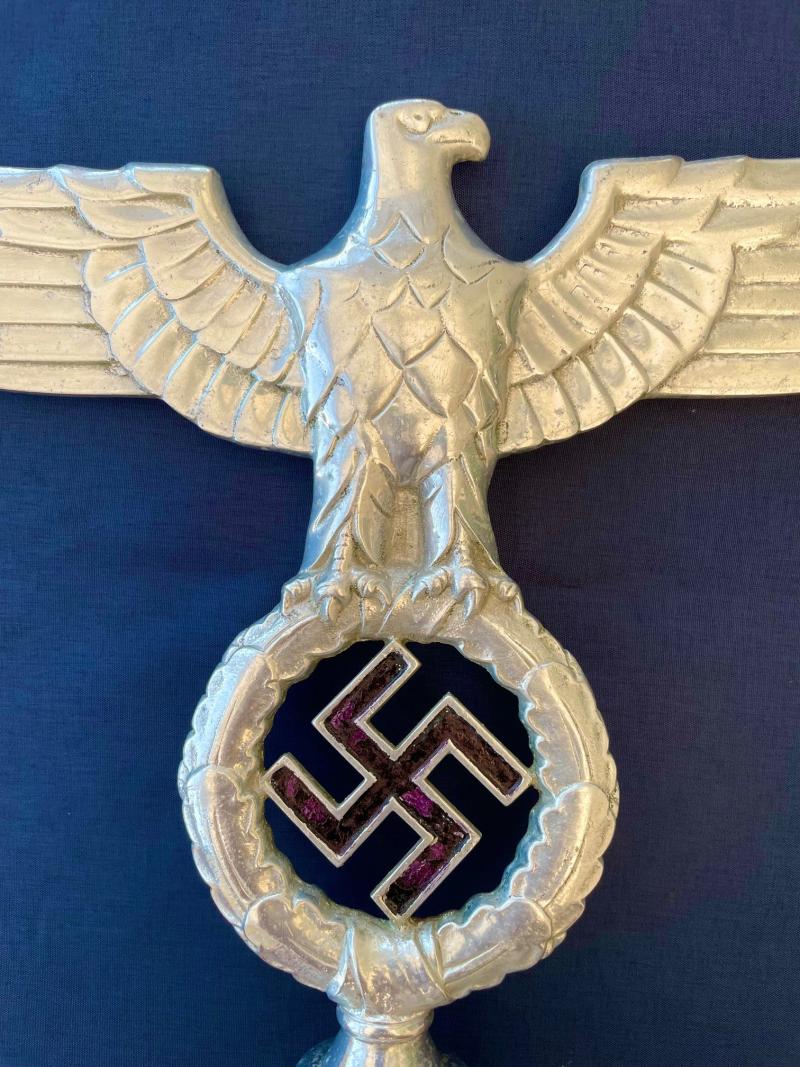FANTASTIC ORIGINAL 1930s WWII GERMAN NSDAP POLITICAL LEADERS FLAG POLE EAGLE FINIAL