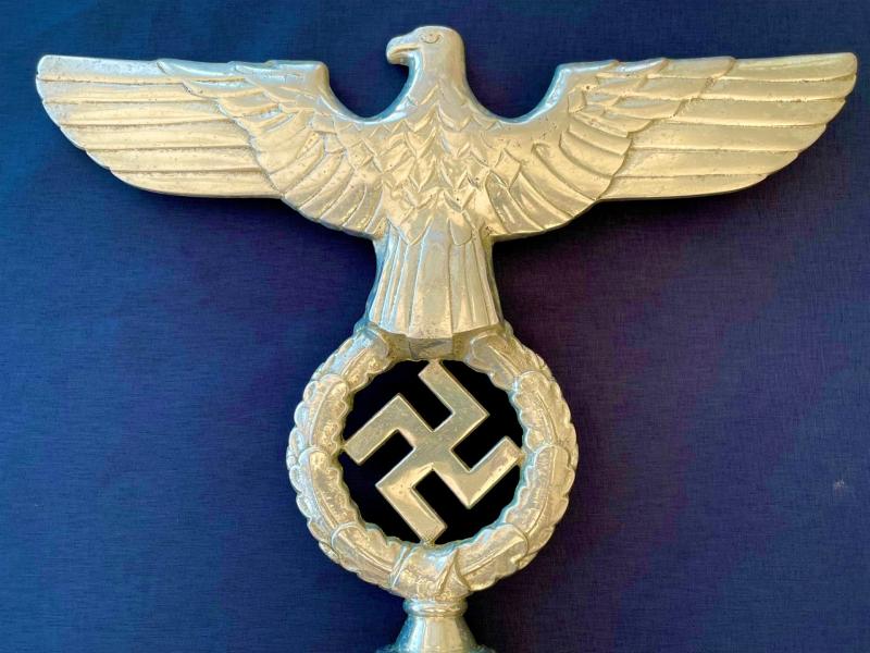 FANTASTIC ORIGINAL 1930s WWII GERMAN NSDAP POLITICAL LEADERS FLAG POLE EAGLE FINIAL