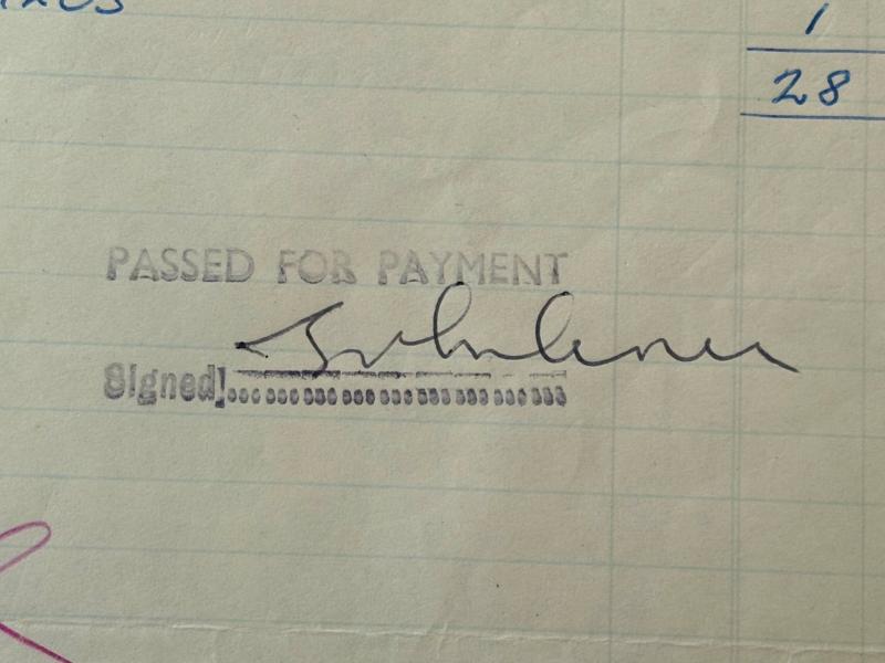 Very Rare John Lennon (Beatles) Hand Signed Receipt December 1st 1966.
