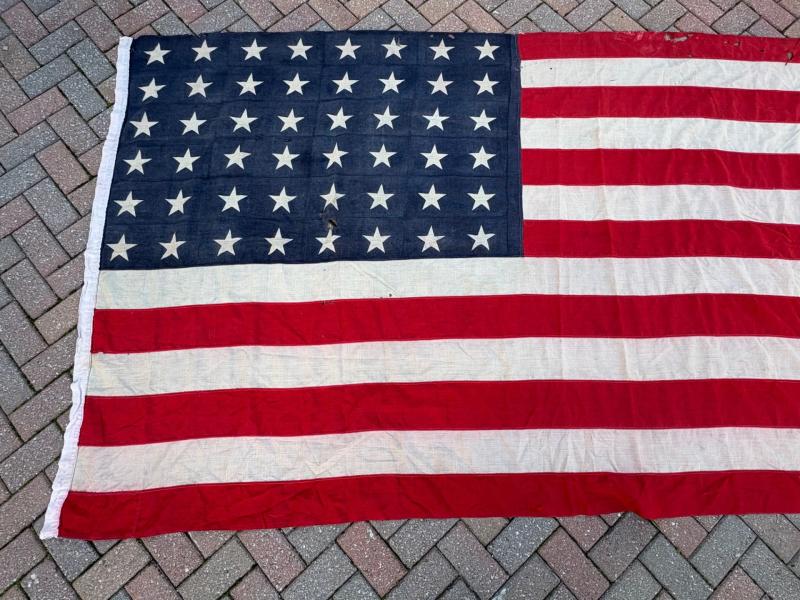 AUTHENTIC ORIGINAL SCARCE WWII 48 STAR AMERICAN WARTIME FLAG ADDITIONAL PHOTOS