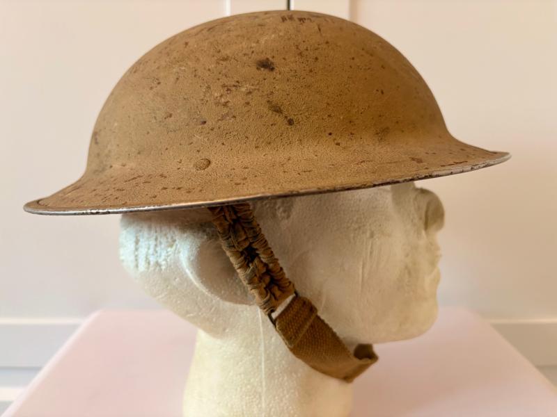 RARE BRITISH WWII DESERT RATS INFANTRY BRODIE HELMET DATED 1940.