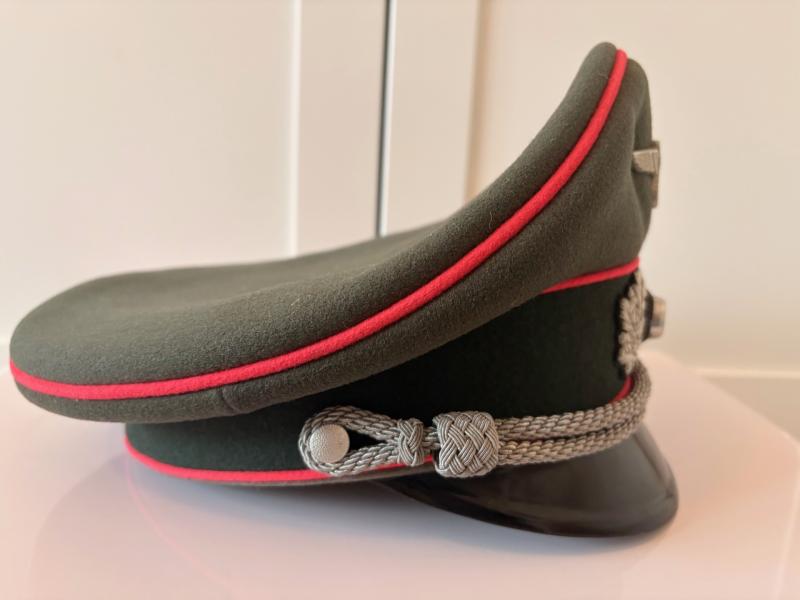Stunning WWII Third Reich Panzer officer's Visor Cap by prestigious Tailor Maker Wilhelm Holters Berlin Germany.