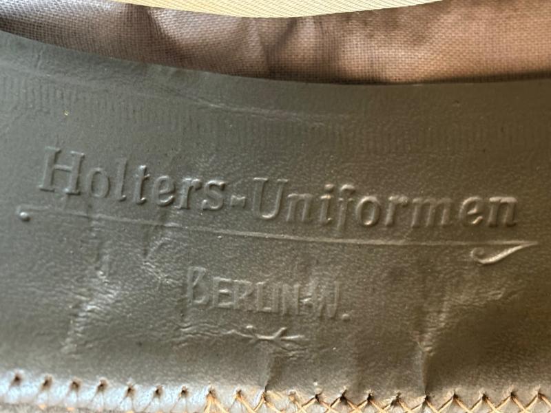 Stunning WWII Third Reich Panzer officer's Visor Cap by prestigious Tailor Maker Wilhelm Holters Berlin Germany.