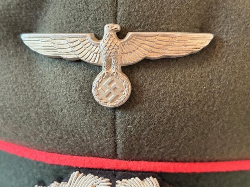 Stunning WWII Third Reich Panzer officer's Visor Cap by prestigious Tailor Maker Wilhelm Holters Berlin Germany.