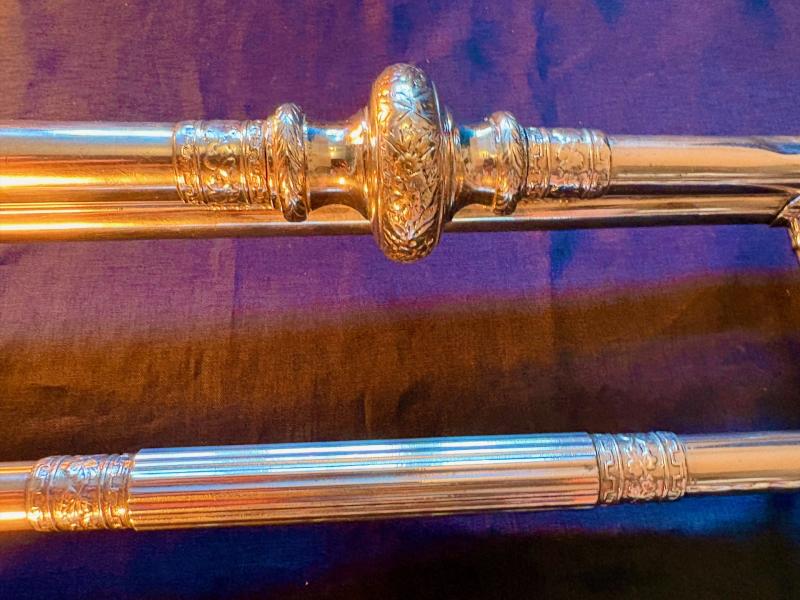 Authentic Rare Household Cavalry state trumpeter's ceremonial trumpet and tassels.