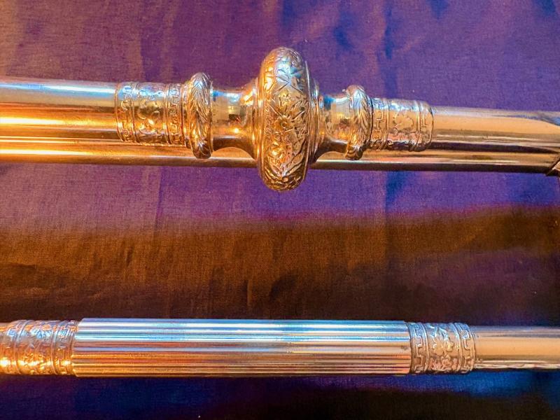 Authentic Rare Household Cavalry state trumpeter's ceremonial trumpet and tassels.
