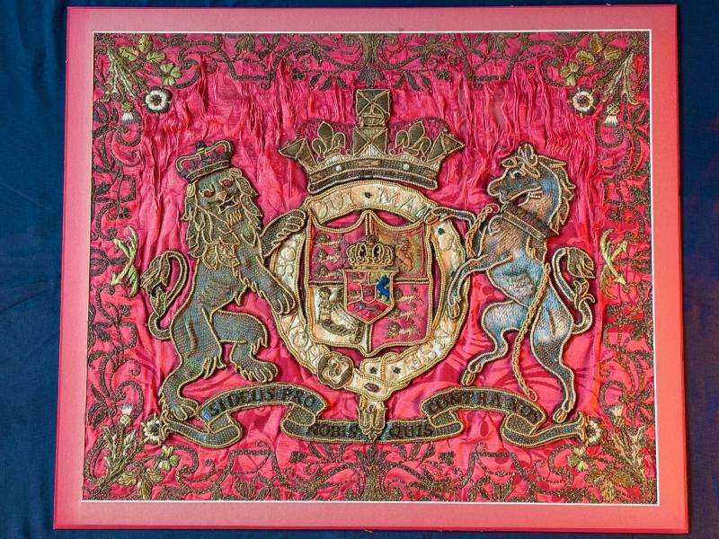 A Very Rare Authentic- 1801-King George III Era British Royal Silk flag.