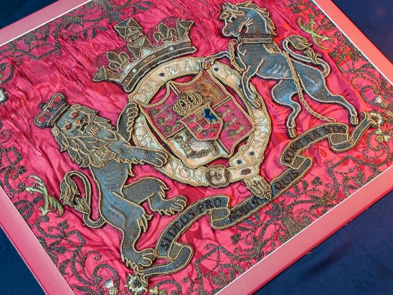A Very Rare Authentic- 1801-King George III Era British Royal Silk flag.