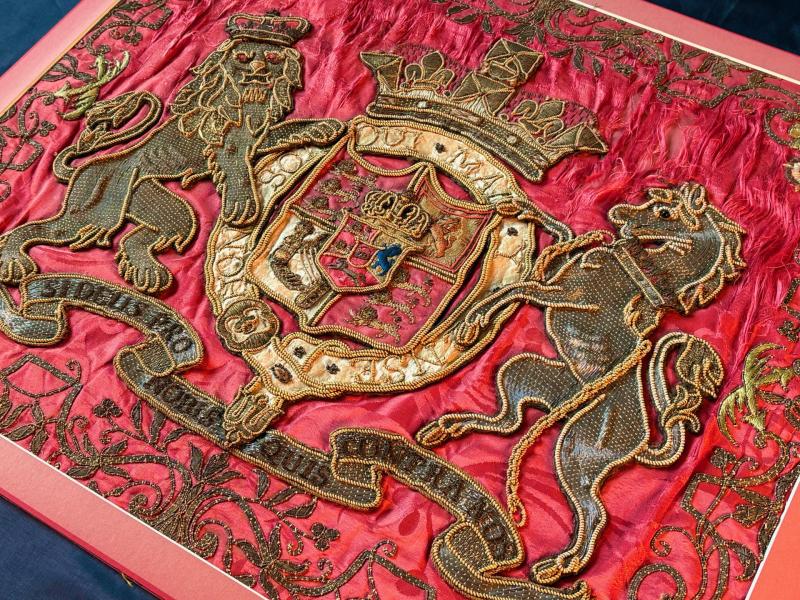 A Very Rare Authentic- 1801-King George III Era British Royal Silk flag.