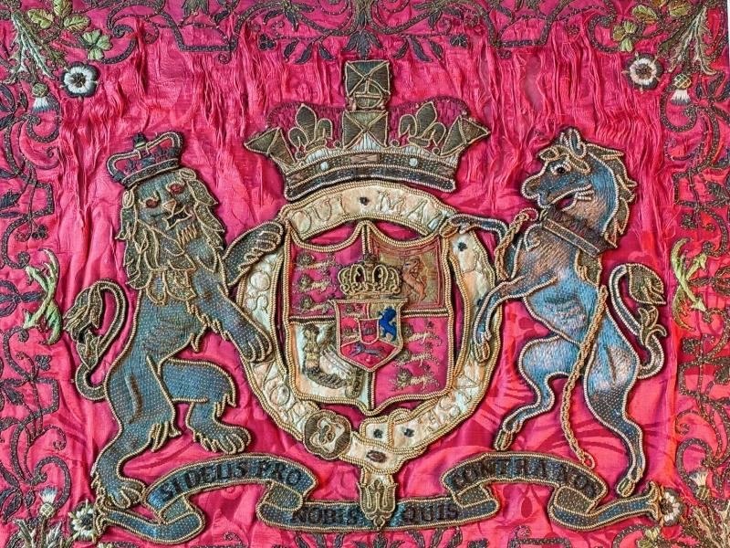A Very Rare Authentic- 1801-King George III Era British Royal Silk flag.