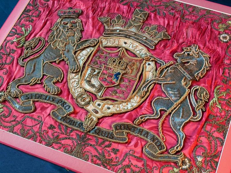 A Very Rare Authentic- 1801-King George III Era British Royal Silk flag.