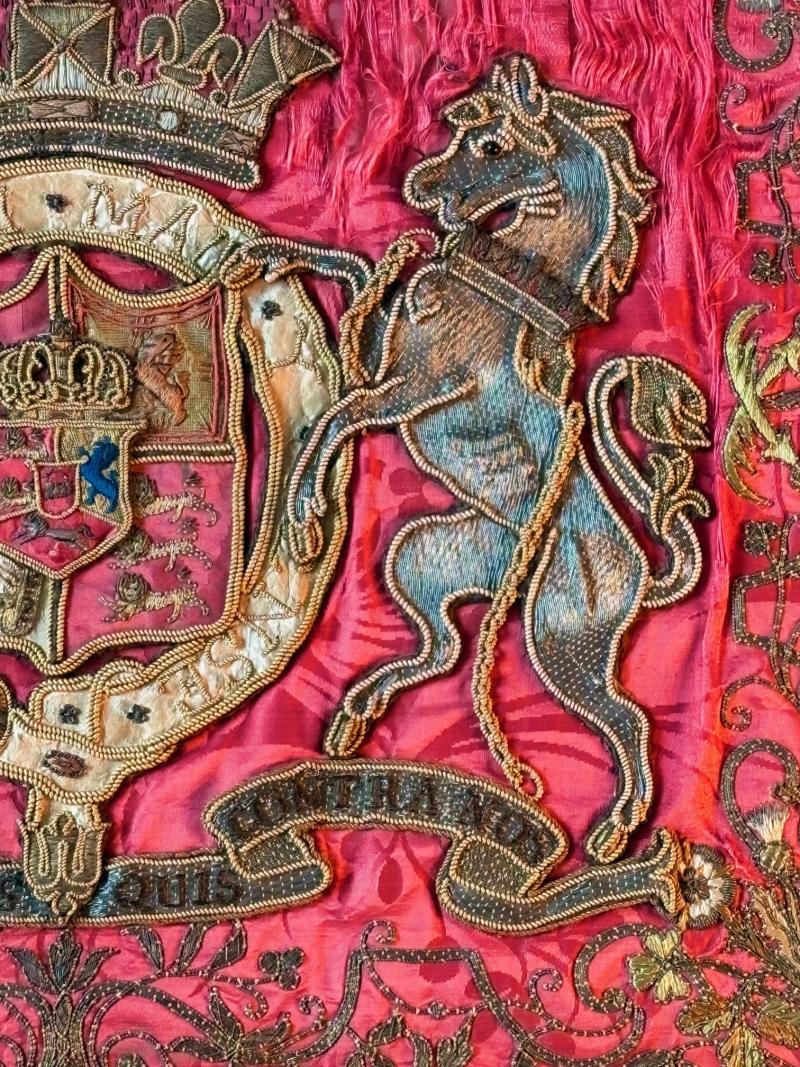 A Very Rare Authentic- 1801-King George III Era British Royal Silk flag.