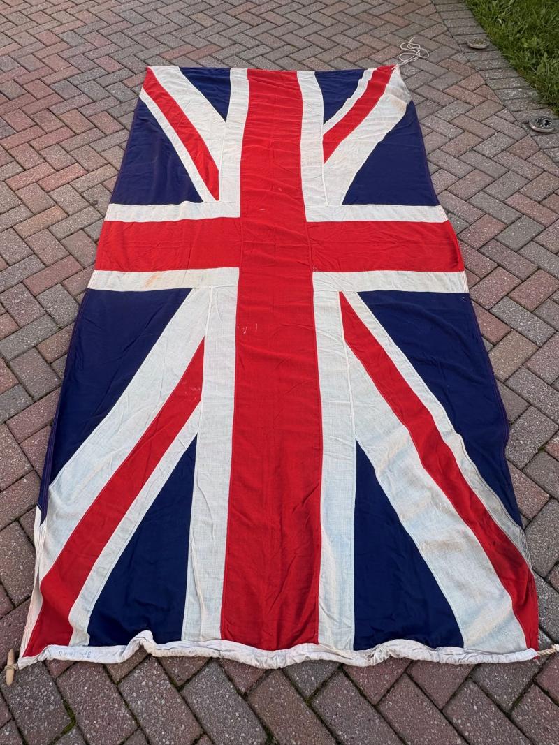 Rare WW1 1916 Exeter Patriotic Recruitment Panel Stitched British Union Jack Flag.
