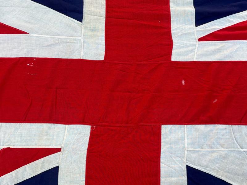 Rare WW1 1916 Exeter Patriotic Recruitment Panel Stitched British Union Jack Flag.